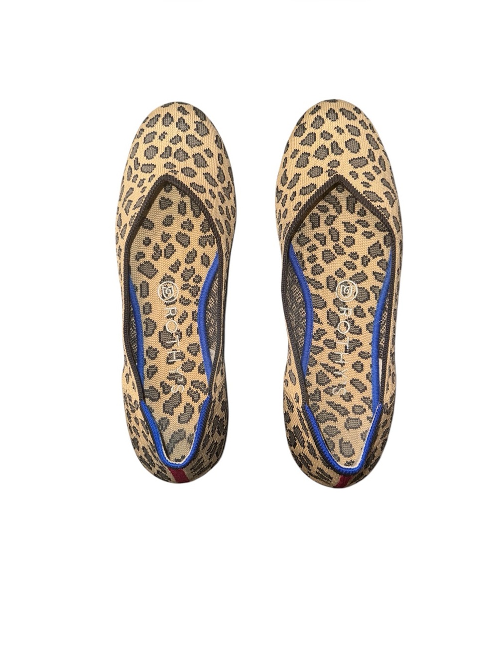 Rothy's rounded flat cheetah shoes size 8